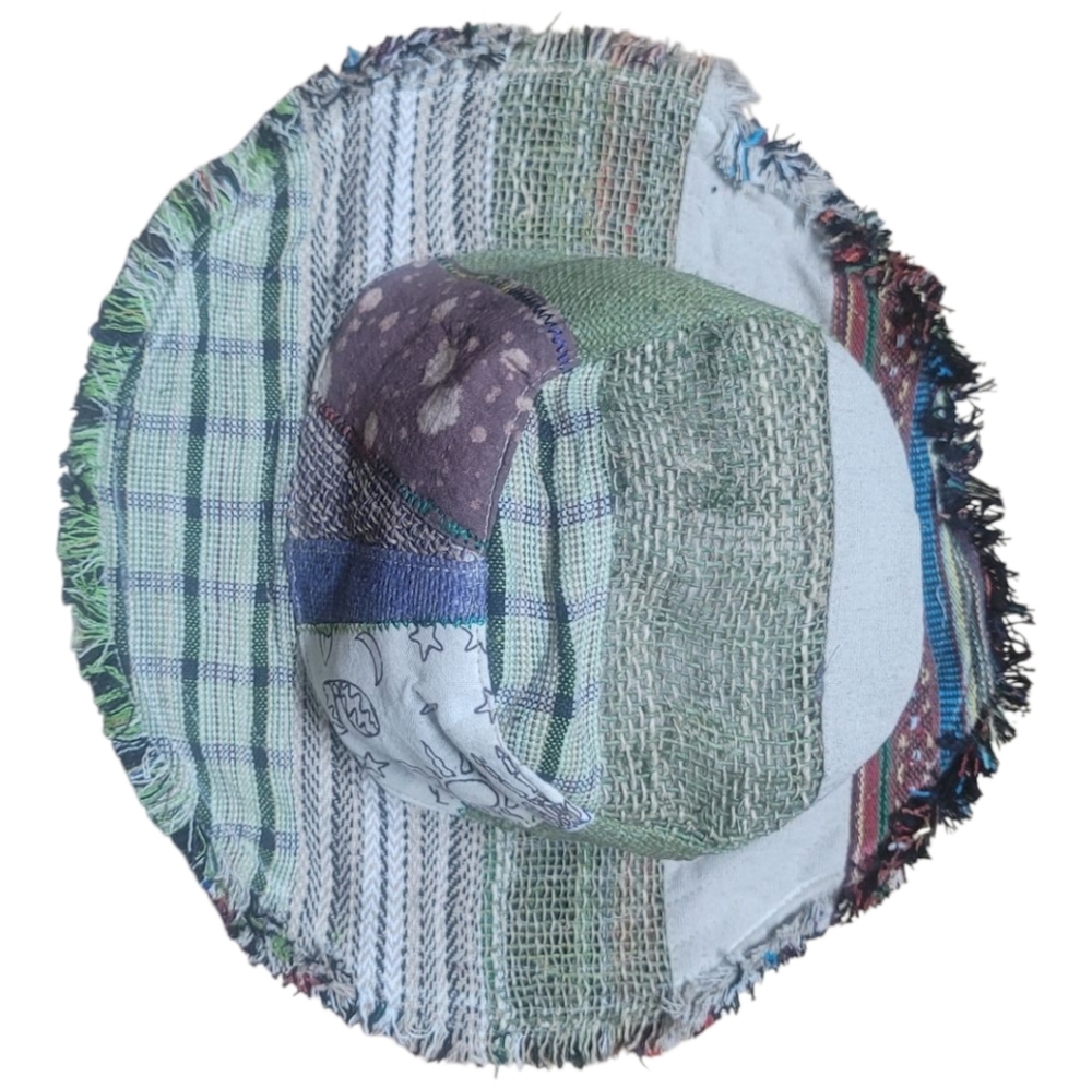 Handcrafted Patchwork Flexible Brim Hat NWT - image 4